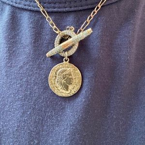 Adina Eden CZ Coin Toggle Choker - Gold